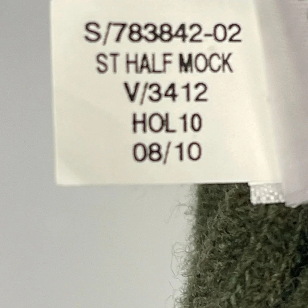 Banana Republic MERINO WOOL 1/4 Zip Button Mens L Mock Neck Sweater Olive‎ Green